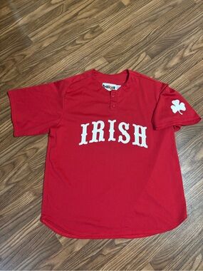 Vintage Bakka * Red Notre Dame Fighting Irish * Joe Montana 2 Button Up XL